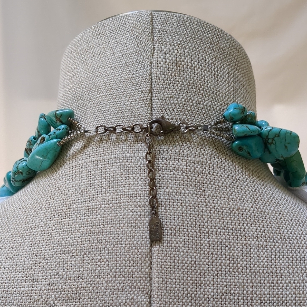 Peyote Bird Torquoise Beaded Necklace - Picture 3 of 6